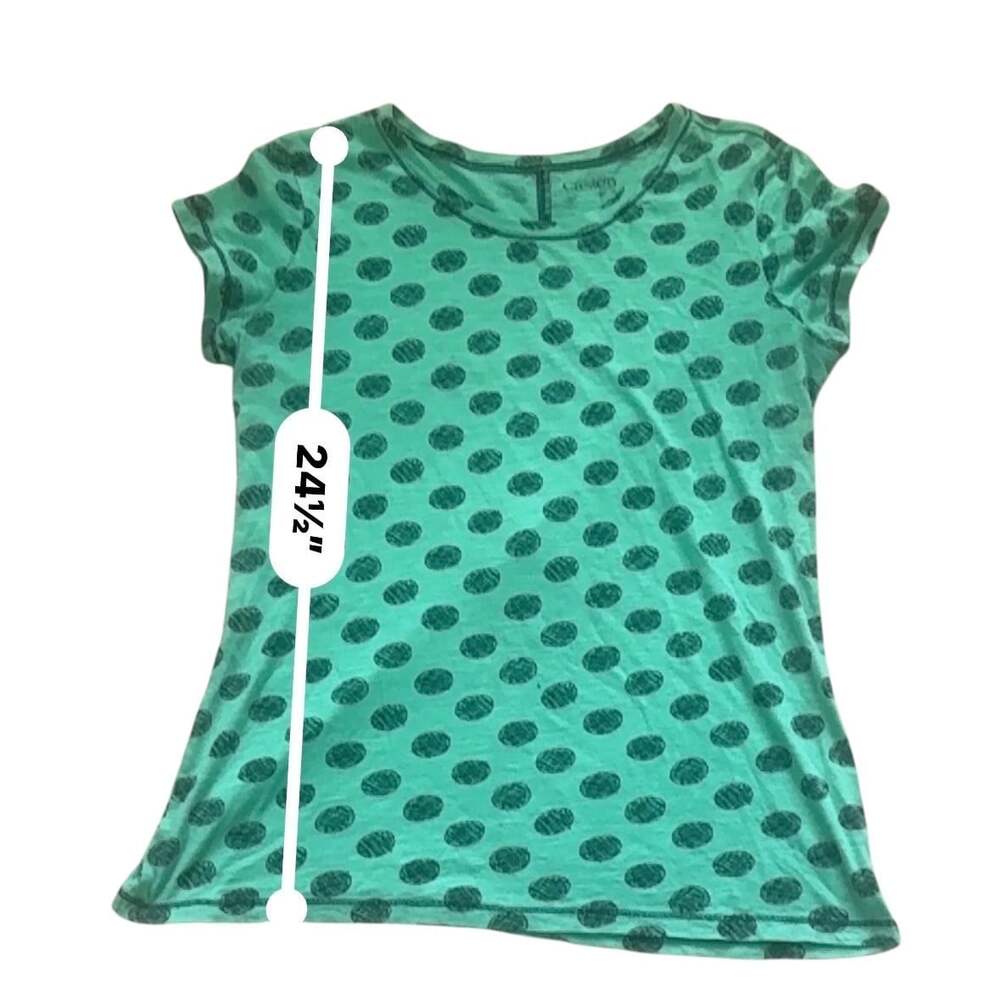 Caslon Tee Women's Medium Teal Navy Dot Print Scoop Neck Cotton Modal - Picture 12 of 12
